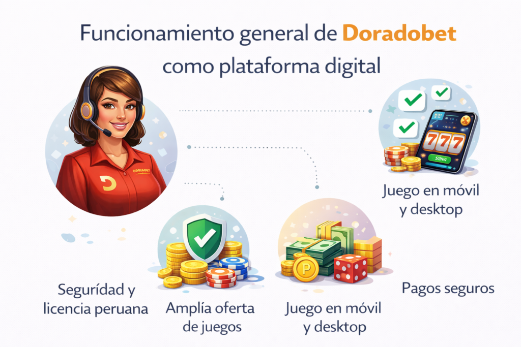 Funcionamiento general de Doradobet como plataforma digital